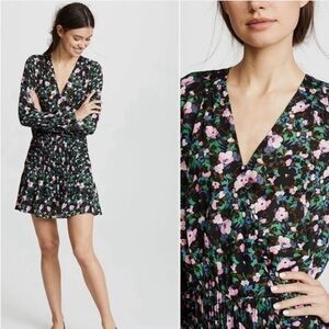 Veronica Beard Black Floral Long Sleeve Dress
